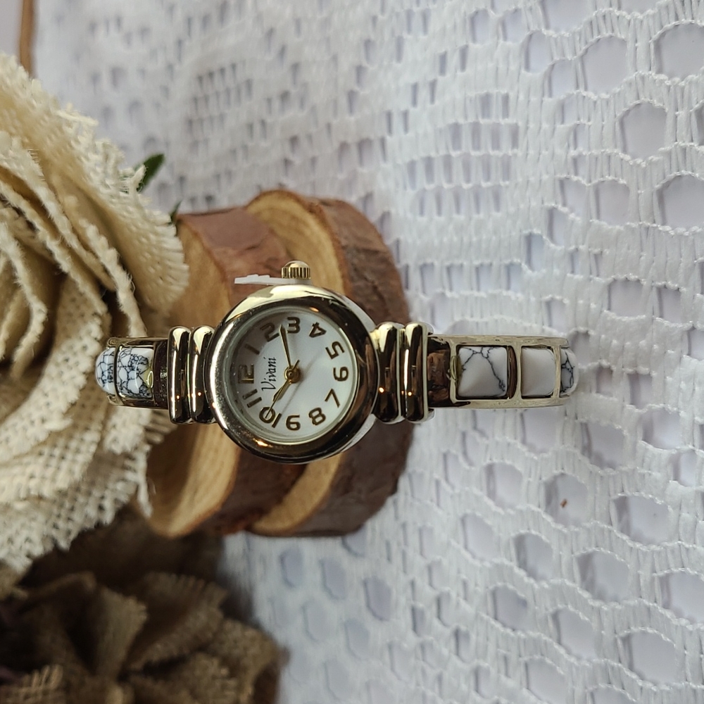 LADIES VIVANI GOLD TONE CUFF WATCH